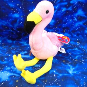 Splits 2009 Ty Beanie Babie 2.0 Flamingo Bird Beanbag Toy new in bag